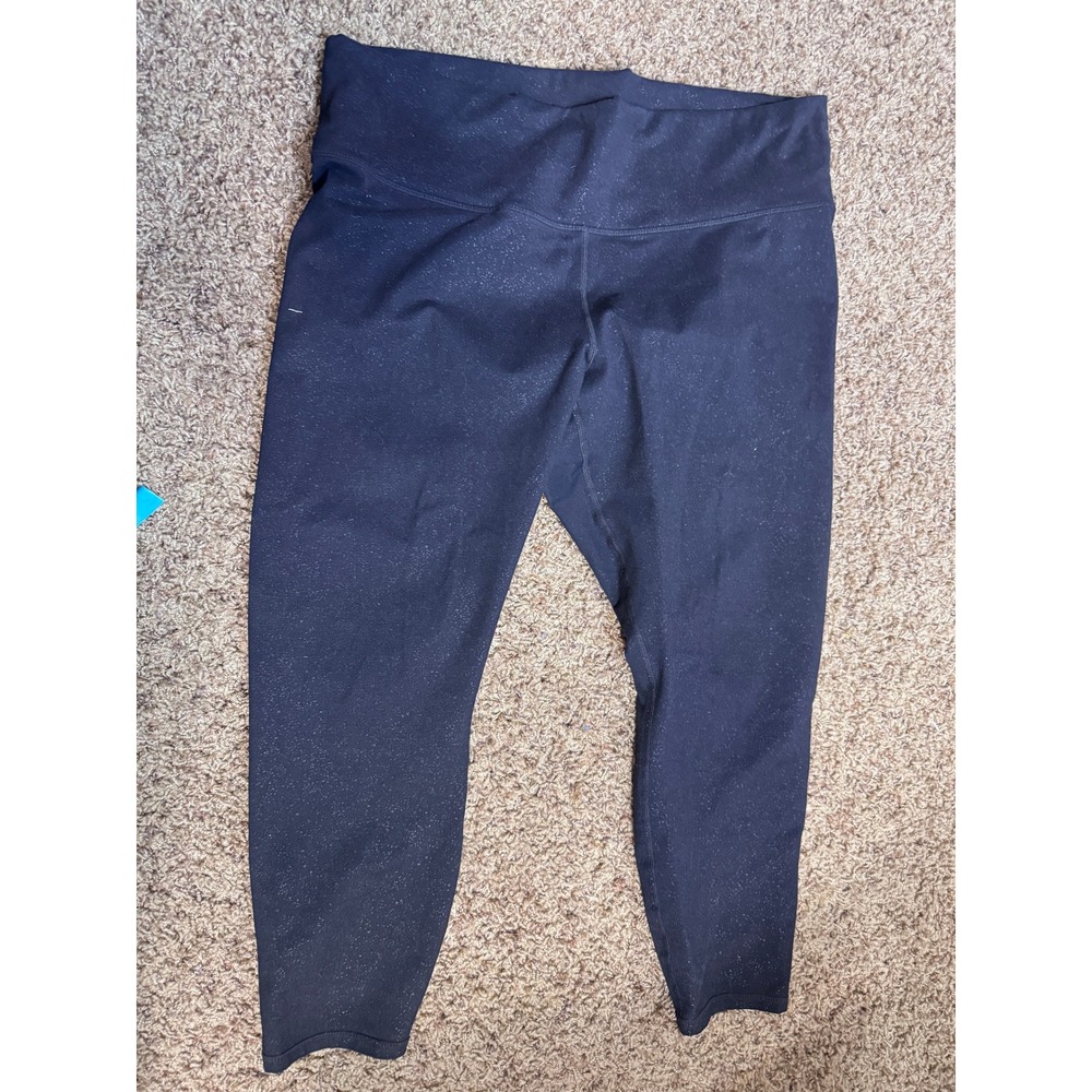 Fabletics Powerhold Leggings 1X Black Space Dye High Waist Athletic Yoga Pants